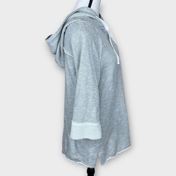 Soft Surroundings Womens Cozy Hoodie Tunic Top Gray Button Front Small Small - Picture 7 of 7